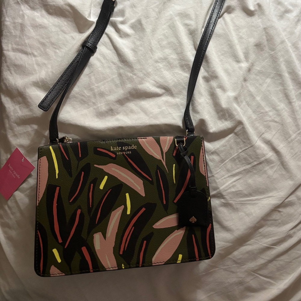 Kate spade crossbody Eva modern feather greenmulti